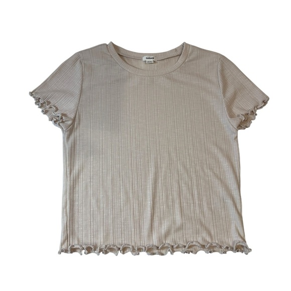 🧁Garage Cream Waffle Top coquette cottagecore minimal cute spring y2k summer - Picture 1 of 7